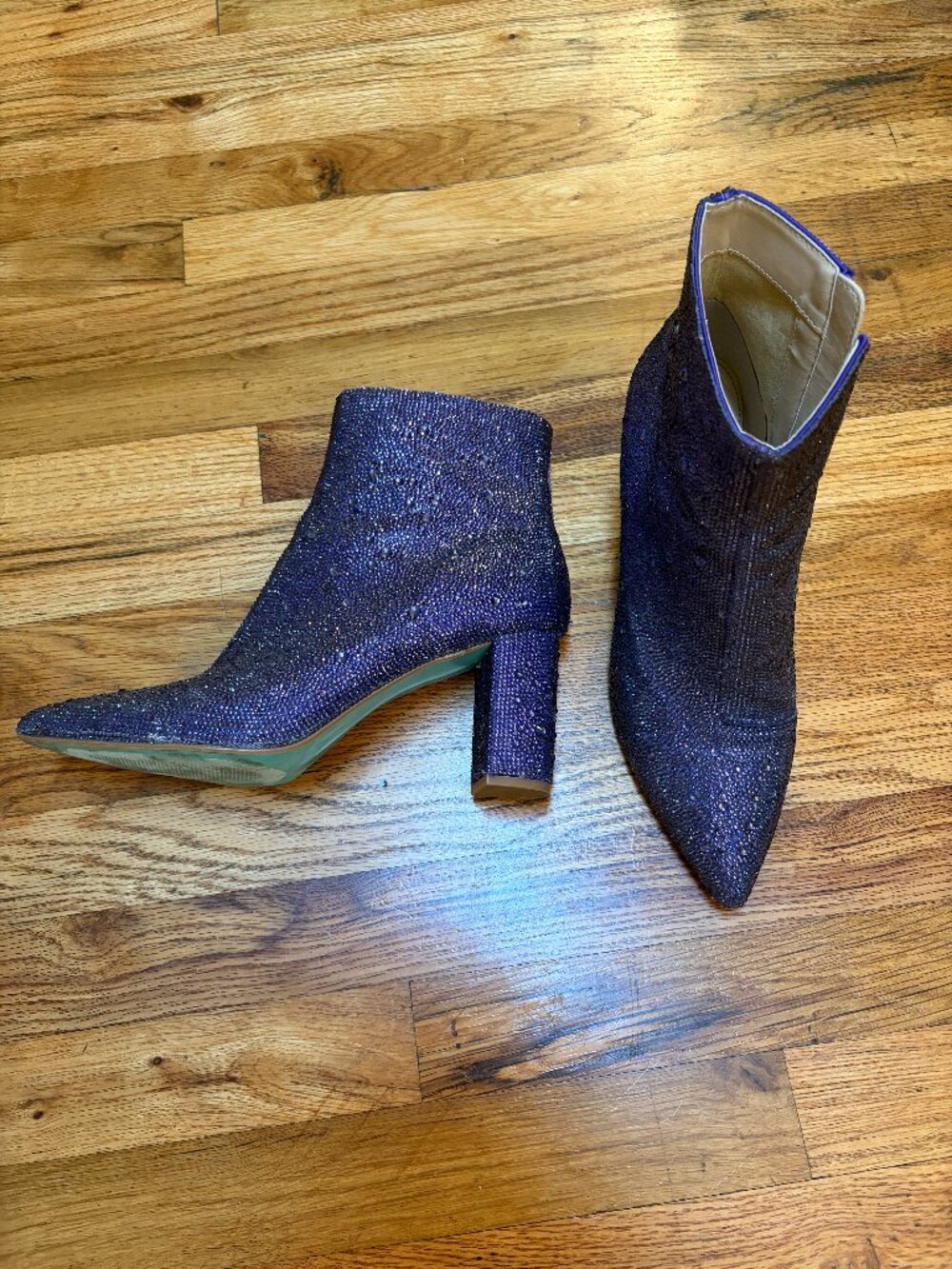 Betsey Johnson Cady Bootie Size 11 Purple Sparkle - Picture 2 of 4